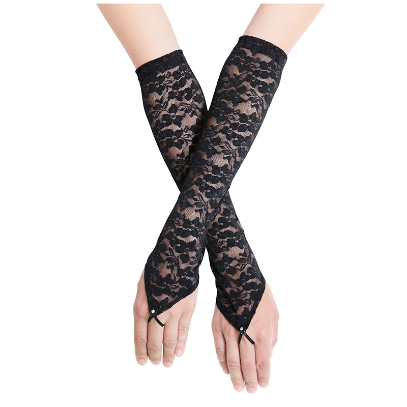 My Luxury Long Lace Arm Covers in Black