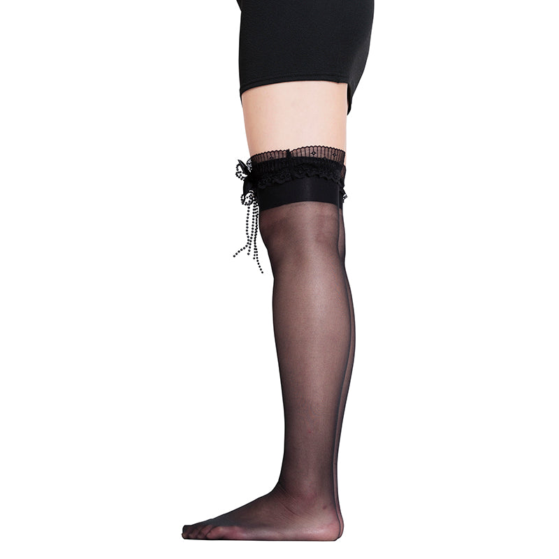 My Luxury Sheer Ribbon Over-the-Knee Socks